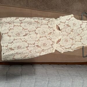 wayf white lace dress
